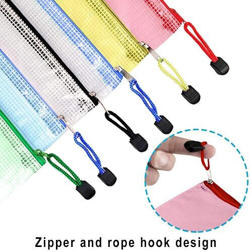 KAHEIGN 24Pcs Plastic Wallets, A4 File Zipper Bags Document Folder Plastic Wallet Folder Extra Thick Zip Lock Bags for File Storage 1
