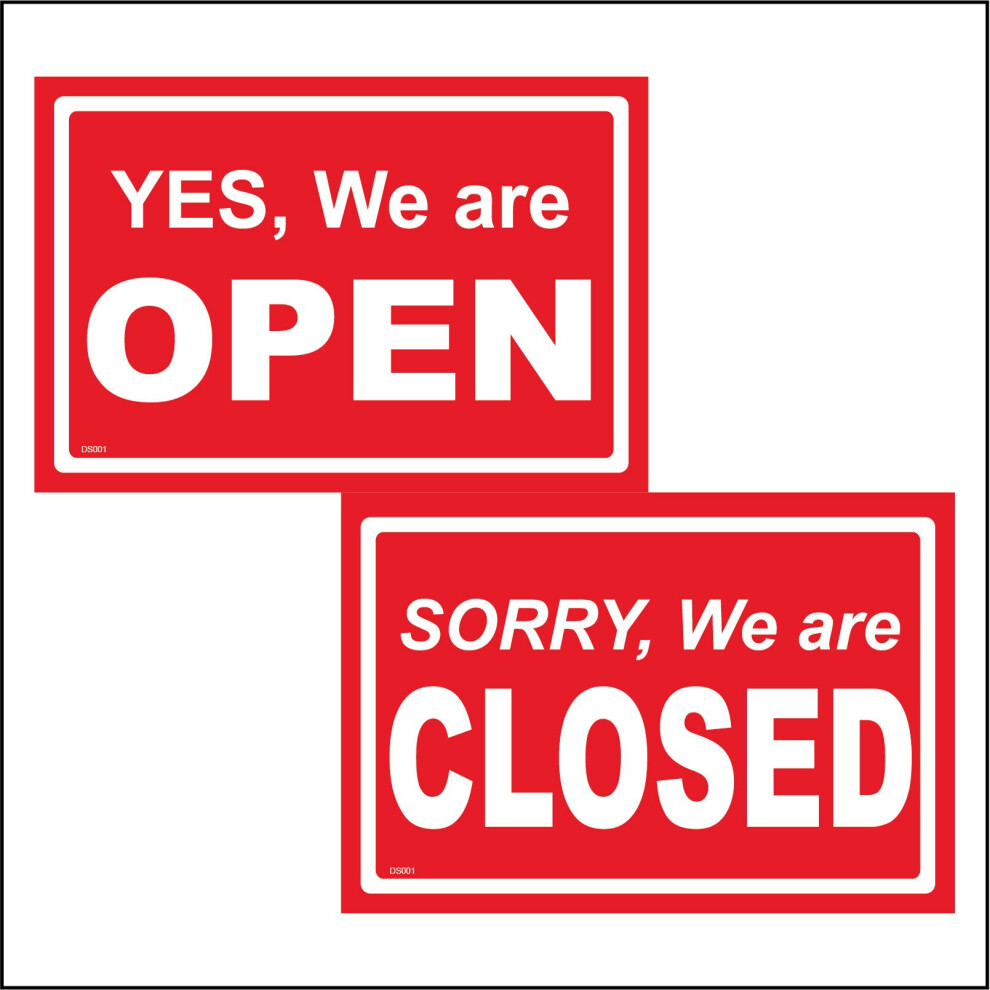 (600 x 400mm - 24 x 16, B - Magnetic - Vehicle Grade) Yes We Are Open Sorry Closed Sign DS001 Double Sided Shop Office Business Door 600mm x 450mm B - Magnetic - Vehicle Grade
