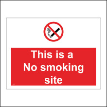 (150 x 100mm - 6 x 4, A - Sticker / Sav - Non-See Through) NS095 This Is A No Smoking Site Sign E Cigarette Premises Property Smoke Vape 600mm x 450mm B - Magnetic - Vehicle Grade