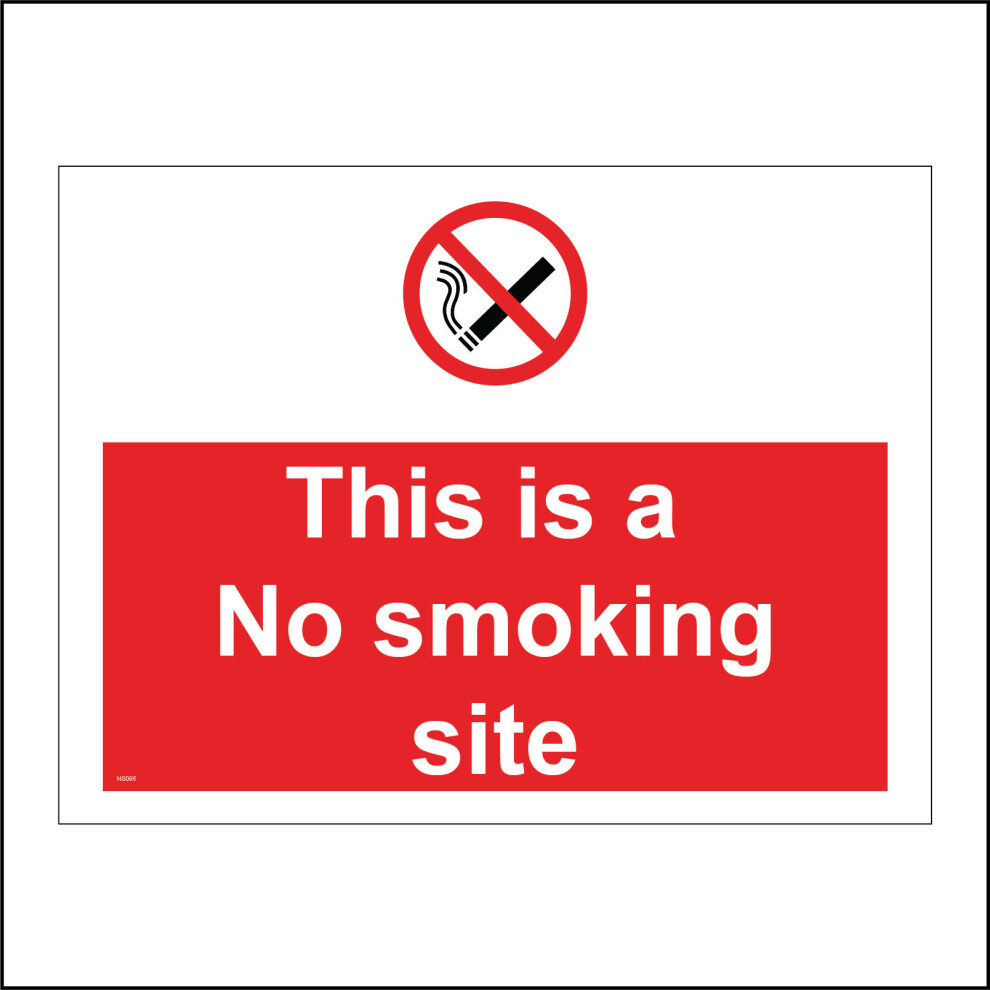 (150 x 100mm - 6 x 4, D - 1mm Pvc Foamex) NS095 This Is A No Smoking Site Sign E Cigarette Premises Property Smoke Vape 600mm x 450mm B - Magnetic - V-image-OPC-P8XD2JN-NEW