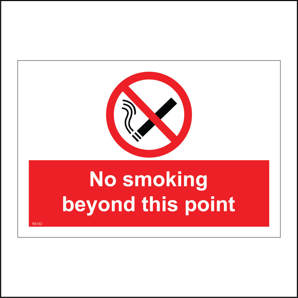 (400 x 300mm - 16 x 12, D - 1mm Pvc Foamex) NS102 No Smoking Beyond This Point Sign Barrier Zone Area Cigarette Vape E Cigs 600mm x 450mm B - Magnetic-image-OPC-P8XD2MV-NEW