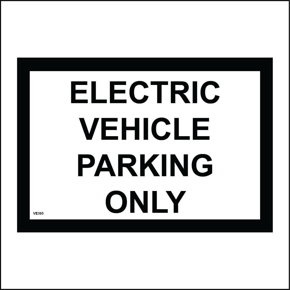 (150 x 100mm - 6 x 4, D - 1mm Pvc Foamex) VE395 Electric Vehicle Parking Only Sign Workers Plug Residents Staff Cars  600mm x 450mm B - Magnetic - Veh-image-OPC-P8XCZQS-NEW