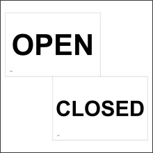 (150 x 100mm - 6 x 4, G - 10mm Extra Heavy Duty Foamex Foamboard) Open Closed Door Plaque Sign DS040 Double Side White Black Shop Business Office 600mm x 450mm B - Magnetic - Vehicle Grade