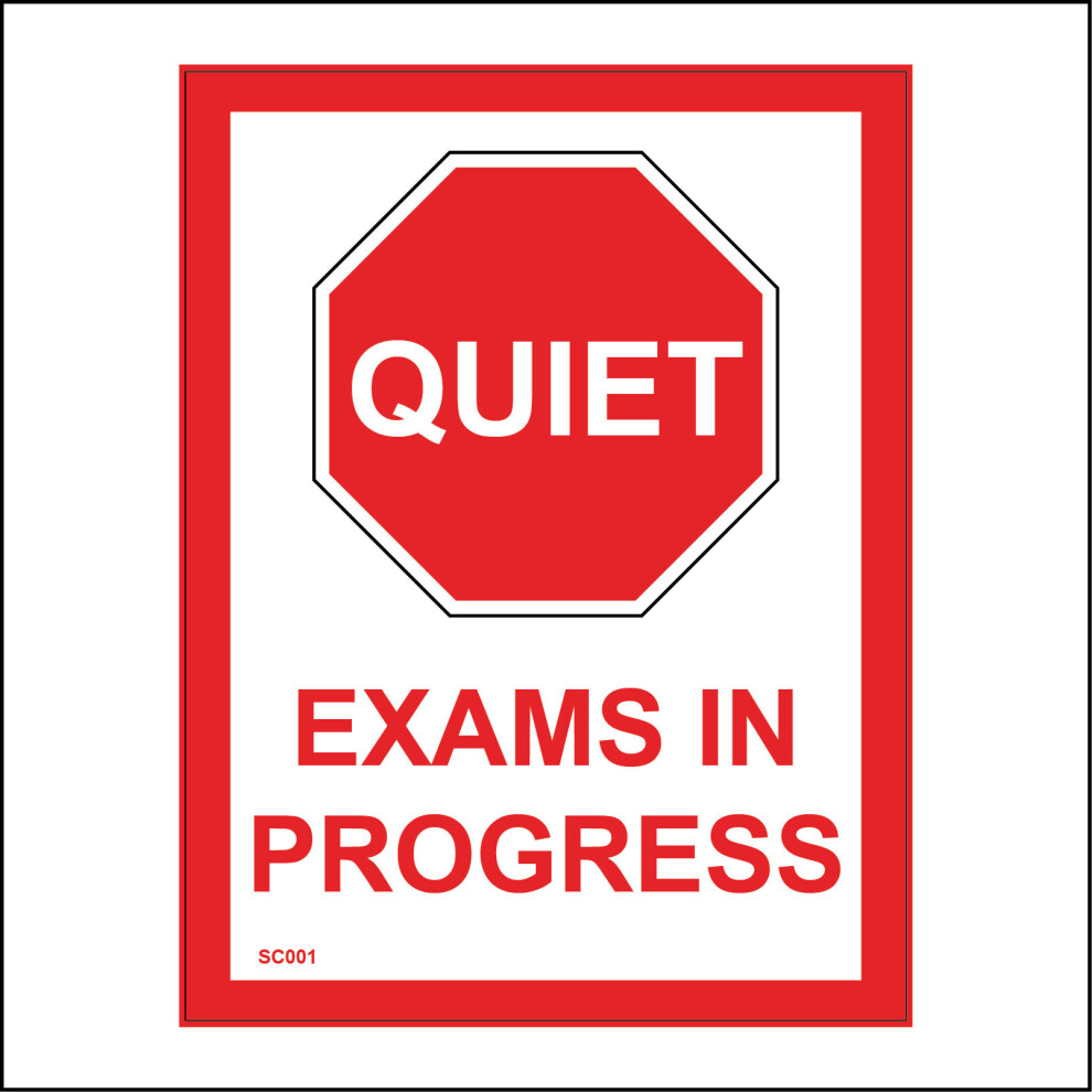 (150 x 200mm - 6 x 8, D - 1mm Pvc Foamex) SC001 Quiet Exams In Progress Sign Test Scholar Pupil Student College Mocks  450mm x 600mm B - Magnetic - Ve-image-OPC-P8XD5WC-NEW