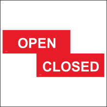 (450 x 150mm - 18 x 6, I - Clear Reversed Sticker / Sav - See Through) Open Closed Door Sign DS009 Double Sided Shop Door  600mm x 200mm B - Magnetic - Vehicle Grade