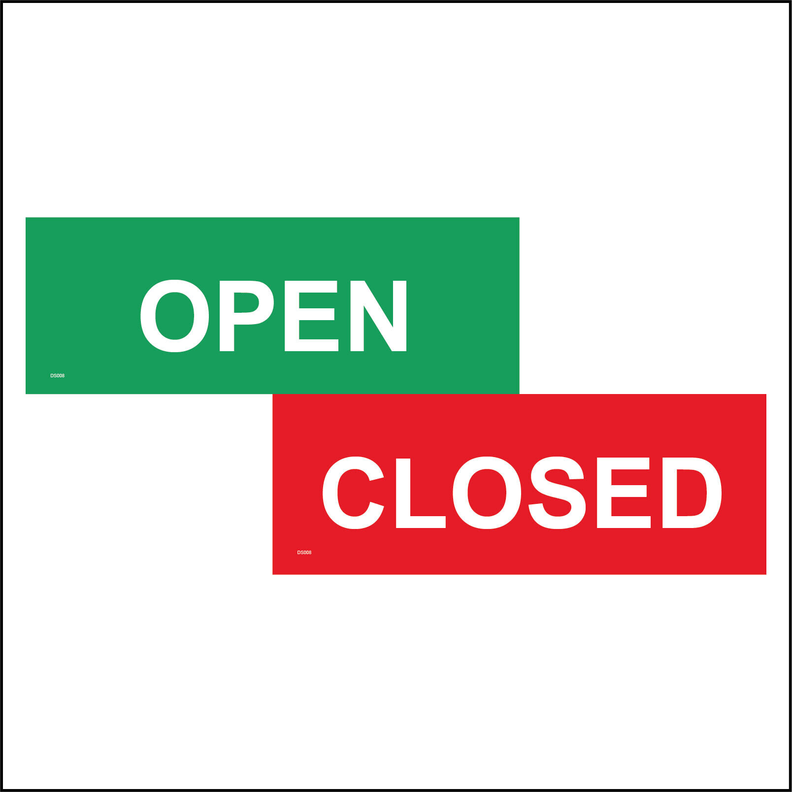 (300 x 100mm - 12 x 4, D - 1mm Pvc Foamex) Open Closed Door Sign DS008 ...