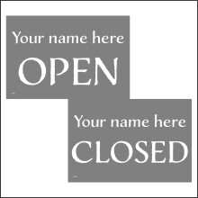 (150 x 100mm - 6 x 4, H - Clear Sticker / Sav - See Through) Open Closed Your Name Sign DS043 Personalise Choice Double Sided Cafe Shop Bar 600mm x 450mm B - Magnetic - Vehicle Grade