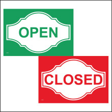 (400 x 300mm - 16 x 12, E - 3mm Standard Foamex Foamboard) Open Closed Sign DS015 Plaque Green Red Door Double Sided Business Ornate Shop 600mm x 450mm B - Magnetic - Vehicle Grade