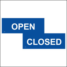 (300 x 100mm - 12 x 4, E - 3mm Standard Foamex Foamboard) Open Closed Door Sign DS010 Double Sided Blue Cafe Business Work Shop Library 600mm x 200mm B - Magnetic - Vehicle Grade