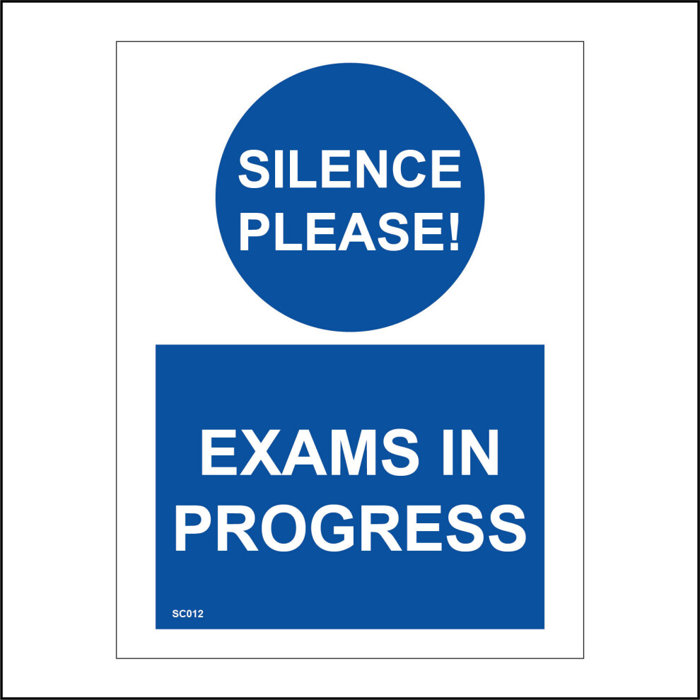 (200 x 300mm - 8 x 12, G - 10mm Extra Heavy Duty Foamex Foamboard) SC012 Silence Please Exams In Progress Sign Quiet Test Papers Finals Theory Oral 45-image-OPC-P8XDC2N-NEW