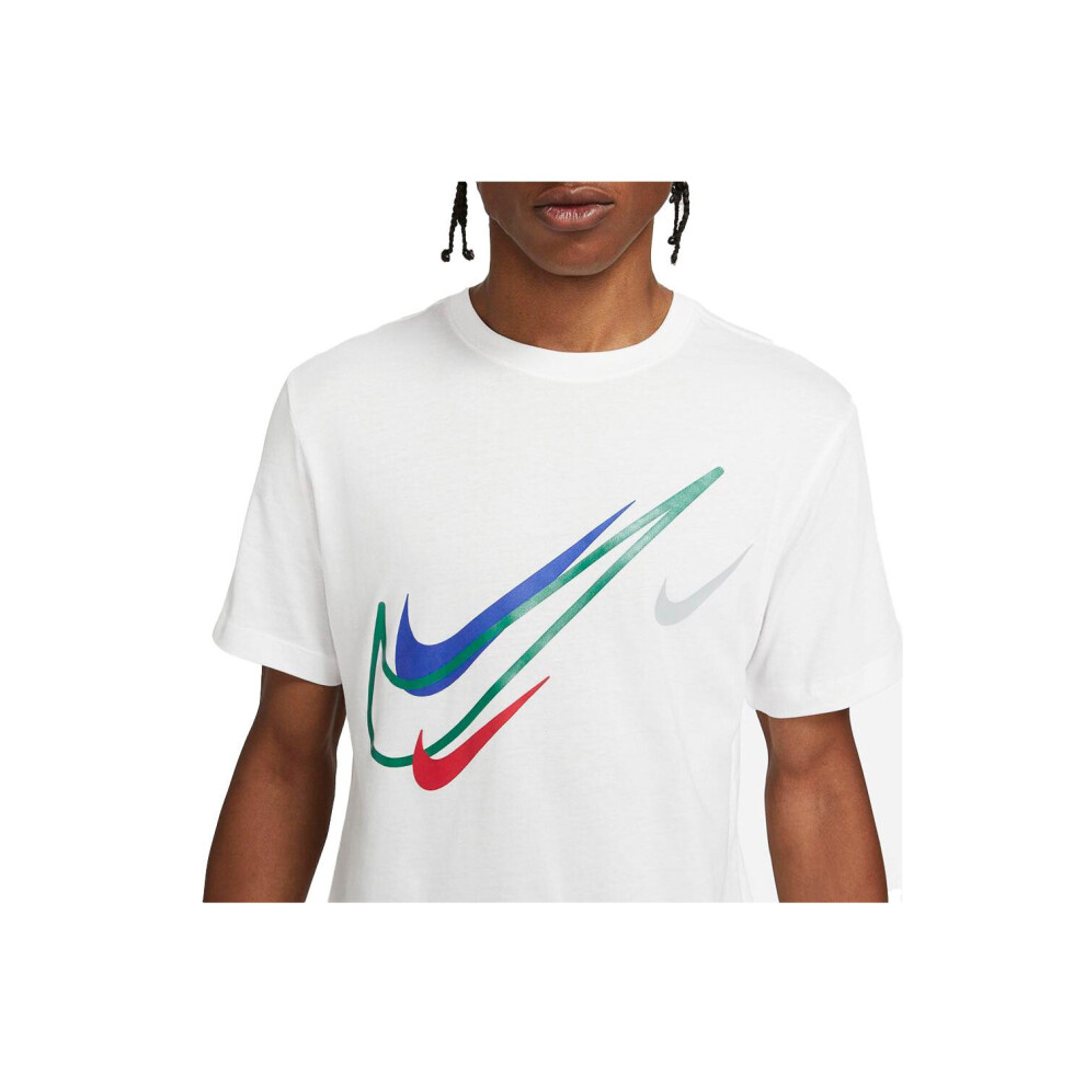 (L) NIKE SWOOSH LOGO WHITE SPORTSWEAR MEN'S T-SHIRT