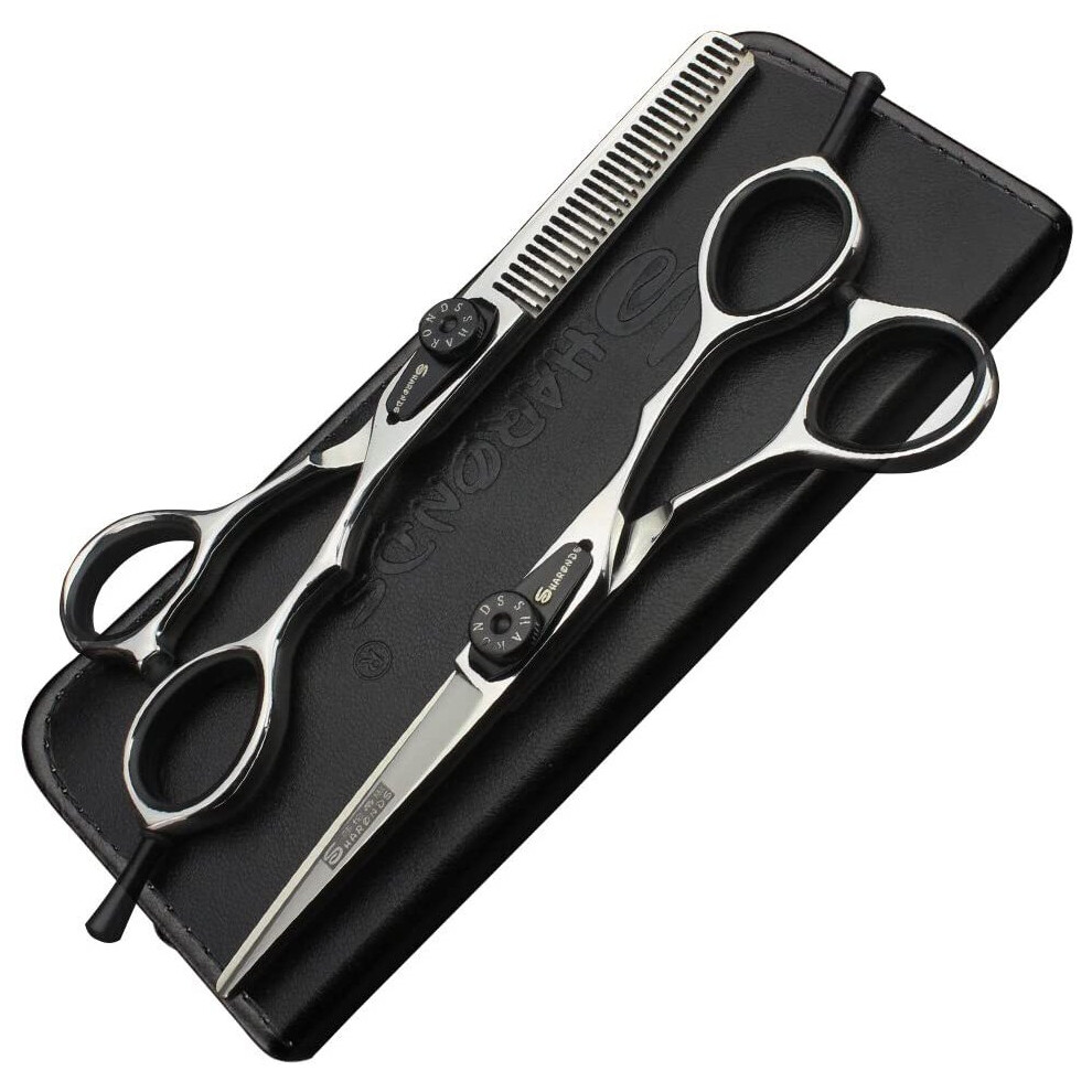Sharonds 5.5 Inch Japan 440C Laser Cutting Professional Hairdressing Hair Stylist Hair Trim And Hair Sparse Scissors (Scissors Set)