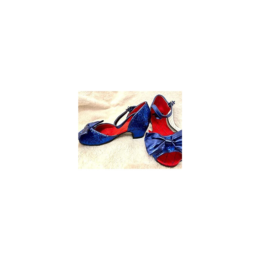 Minnie Mouse Shoes Formal Blue Sequence for Girl/Kids Size UK 10 EU 28