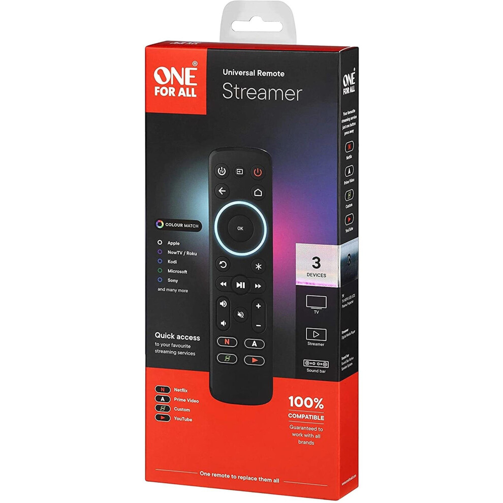 One For All Universal Streaming Remote Control URC7935