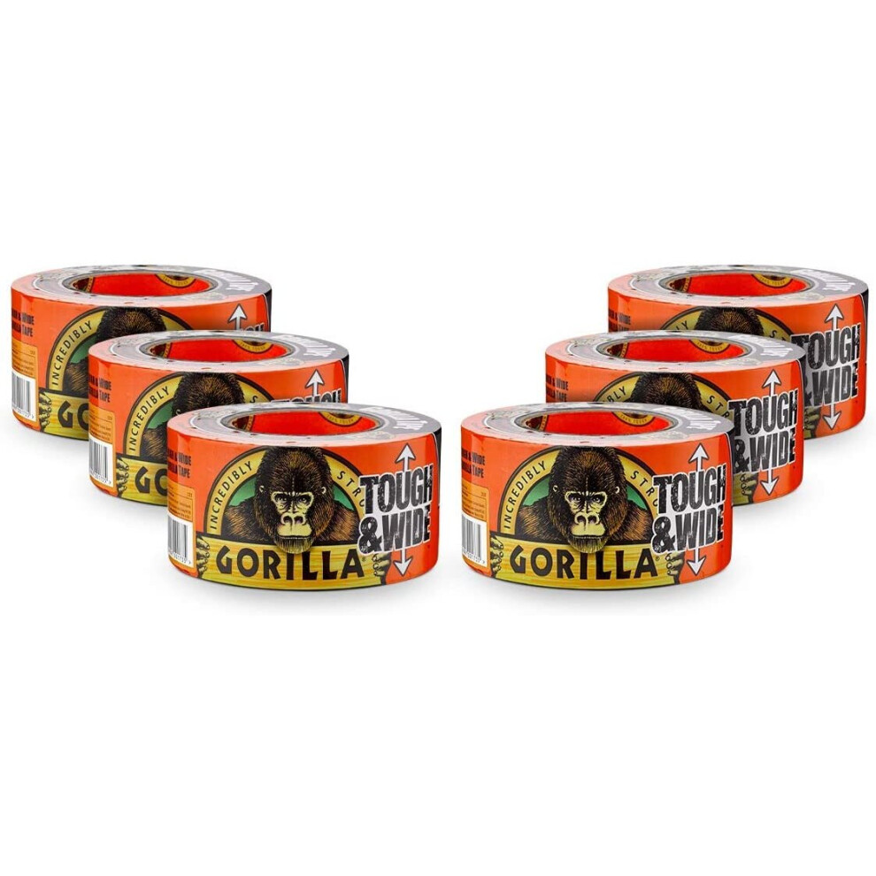 Gorilla Tape Duct Tape Tough & Wide Black 73mm x 27m (Pack of 6)