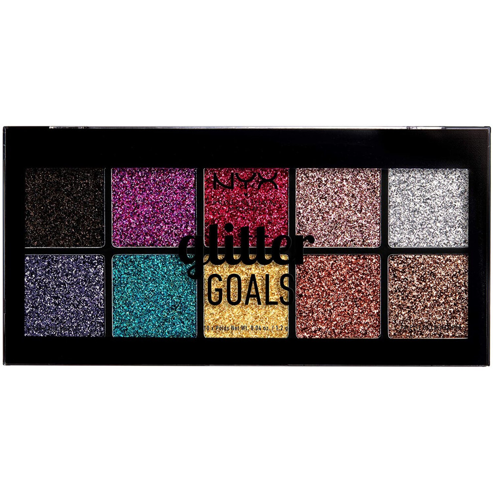 NYX Professional Makeup Glitter Goals Cream Pro Palette - Glitter Palette with 10 Silky Glitter Cream Eyeshadow Makeup Shades-image-OPC-P8XDTXR-NEW
