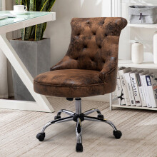 Swivel Computer Desk Chair Vintage Distressed Leather Gas Lift Chair
