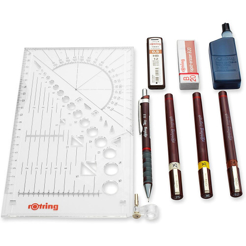 Title: rOtring Isograph High-Precision Technical College Set - 0.25mm,0.35mm,0.50mm