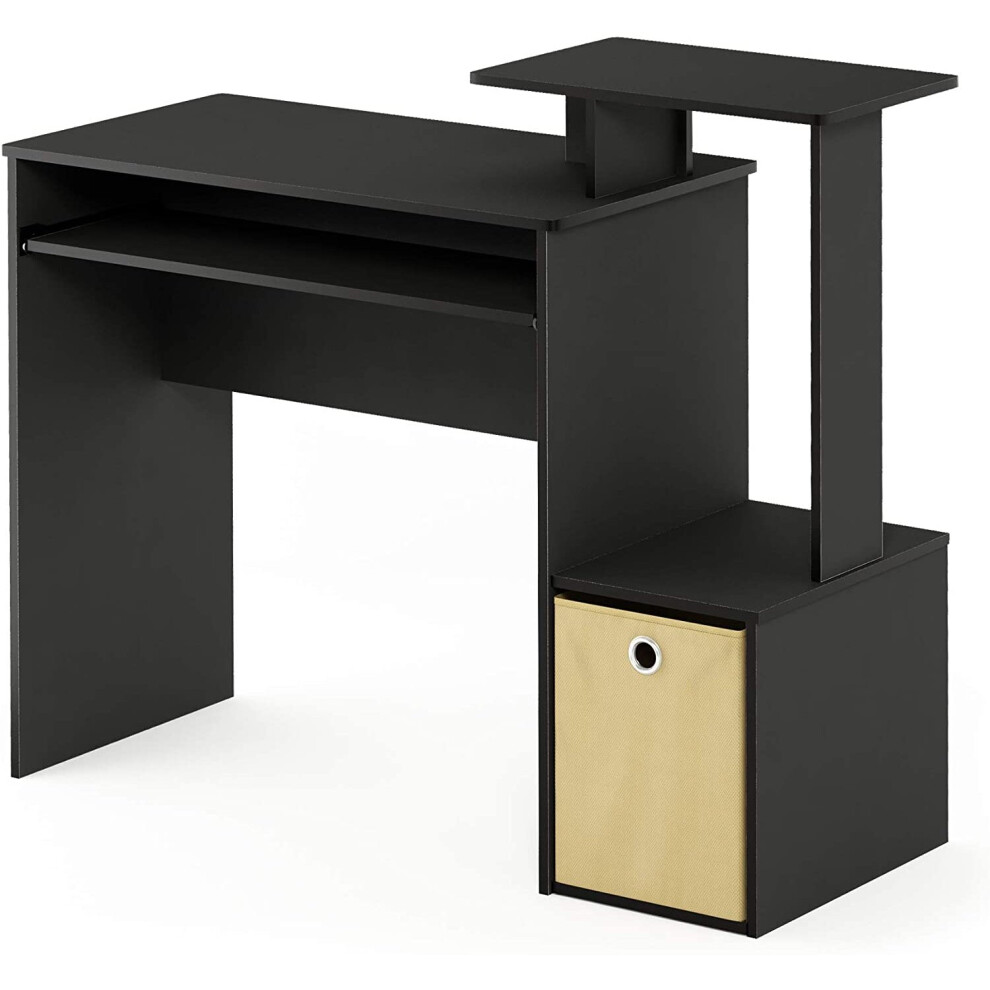 FURINNO Computer Desks, Wood, Black/Brown, one size