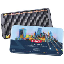 Matita colorata - Derwent - Procolour - Set di 36 - Vegan-friendly - Punta dura