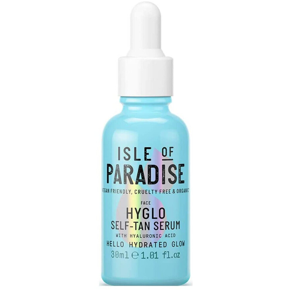 Isle Of Paradise Hyglo Hyaluronic Self-Tan Serum For Face 30ml Travel Size Fake Facial Tan Beauty Kit For An Instant Summer Glow