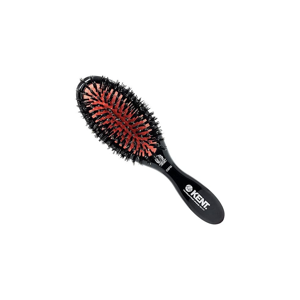 Kent Medium Pure Black Bristle Cushioned Brush - CSFM (PACK OF 1)