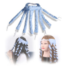 (Blue) Soft No Heat Hair Curlers Band for Overnight