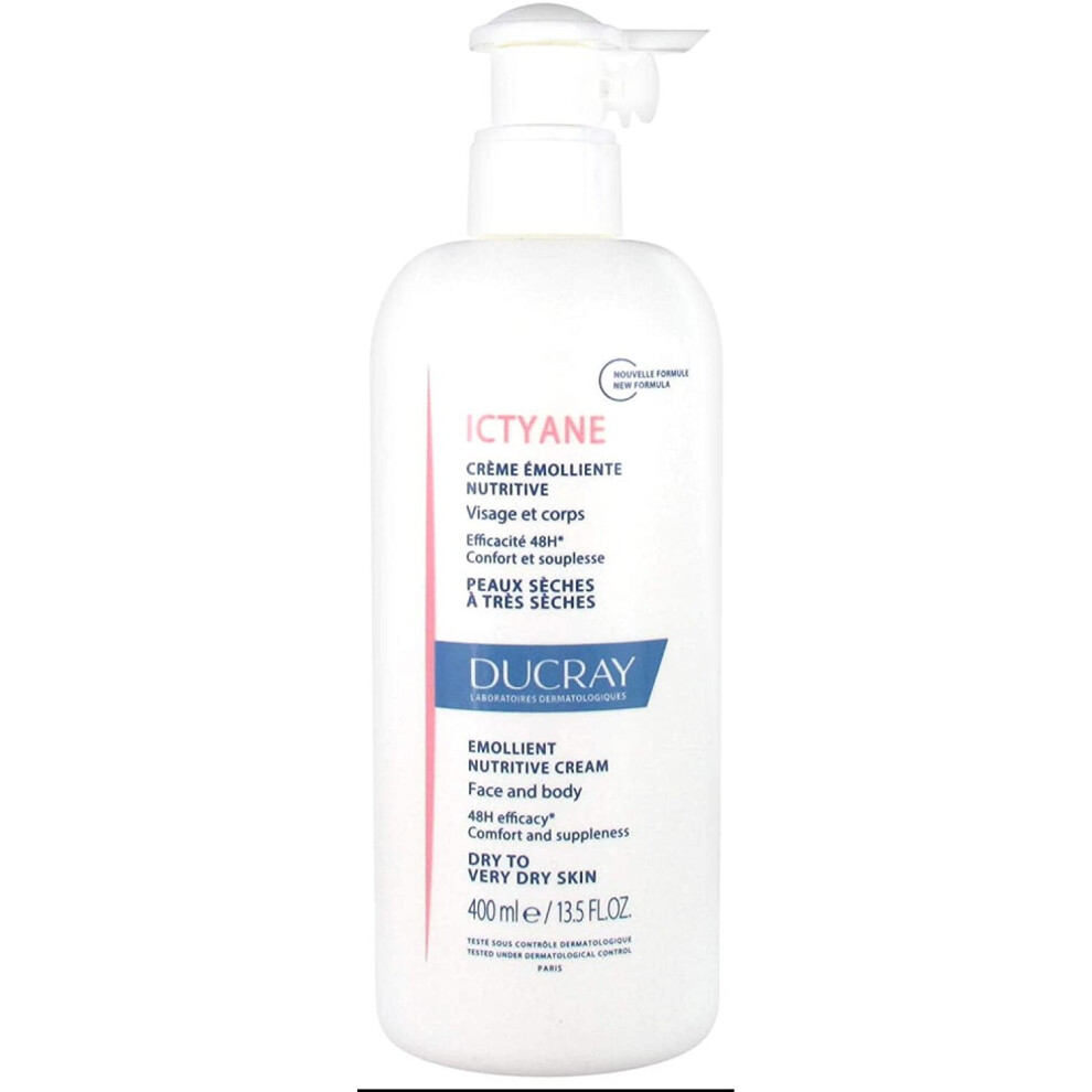 Ducray Cream Ictyane Emollient Nutritive Face And Body 400Ml