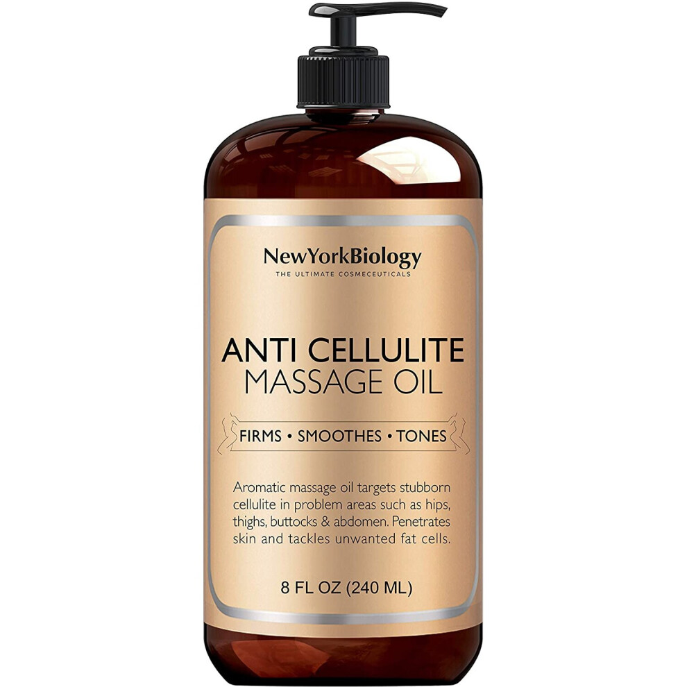 Anti Cellulite Treatment Massage Oil - All Natural Ingredients ? Penetrates Skin 6X Deeper Than Cellulite Cream - Targets Unwanted Fat Tissues &