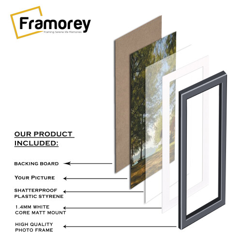 (Beech With White Mount, 12x8" Pic (16x12" Frame)) Panoramic Size Beech Picture Frame Photo Frames With Multicolored Mounts Wall Hanging Frame 2