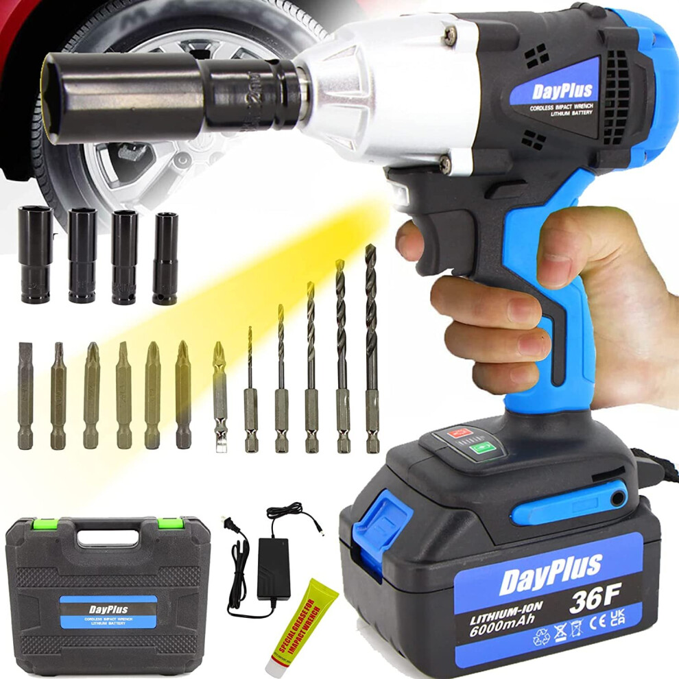 18V Impact Wrench 1/2' Impact Driver 420N.m Cordless Drills Screwdrivers 3 in 1 Power Tool Set