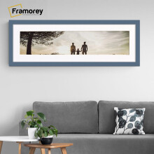 (Dark Grey With White Mount, 12x8" Pic (16x12" Frame)) Panoramic Size Dark Grey Picture Frame Photo Frames With Multicolored Mounts Wall Hanging Frame