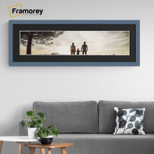 (Dark Grey With Black Mount, 26x8" Pic (30x12" Frame)) Panoramic Size Dark Grey Picture Frame Photo Frames With Multicolored Mounts Wall Hanging Frame