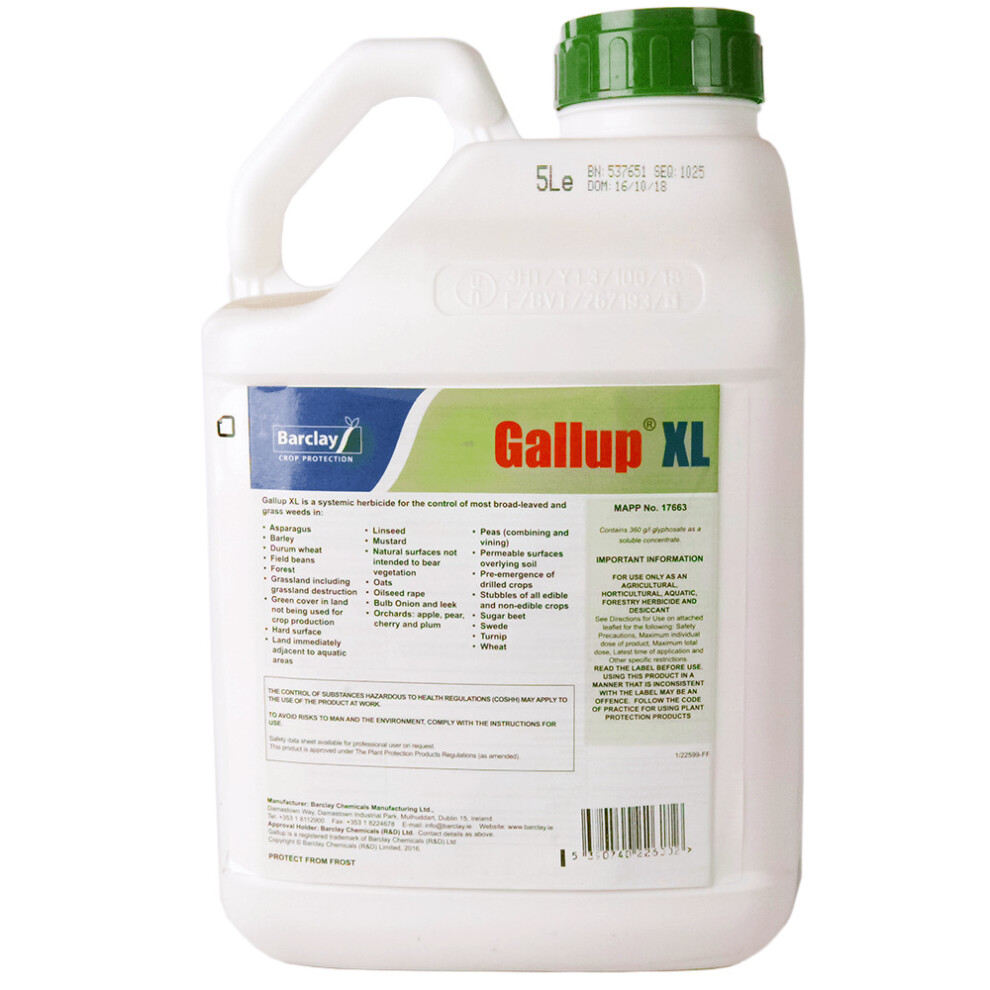 Gallup (1 X 5L) Xl Industrial Strength Weed Killer (5L)