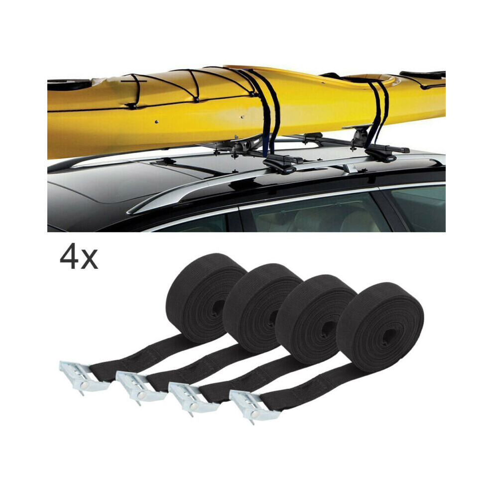 4pcs Buckle Tie Down Lashing Straps Hand Truck Luggage 25mm X 5m