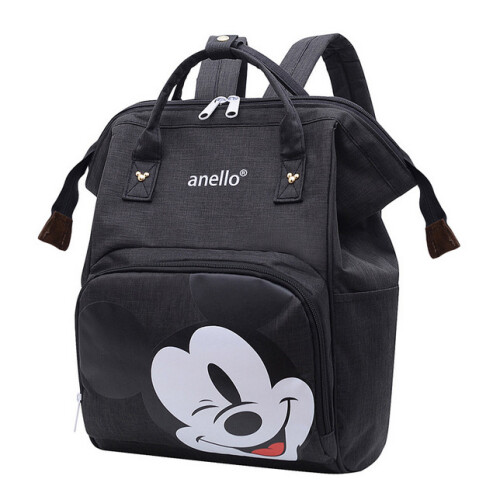 (Black) Large Mickey Mummy Baby Diaper Nappy Backpack Travel