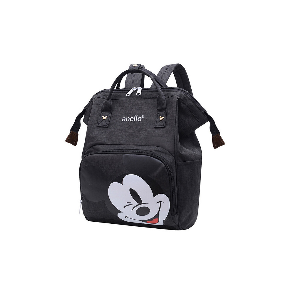(Black) Large Mickey Mummy Baby Diaper Nappy Backpack Travel Black