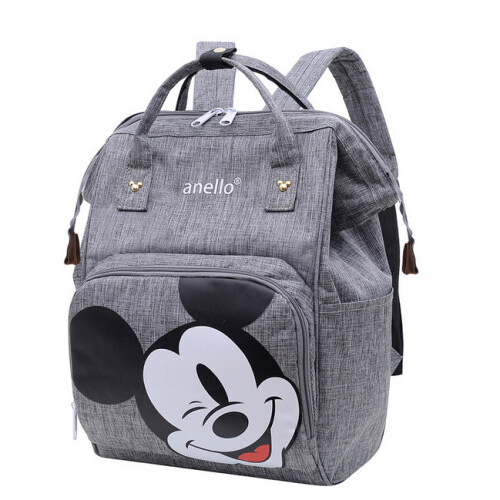 (Grey) Large Mickey Mummy Baby Diaper Nappy Backpack Travel