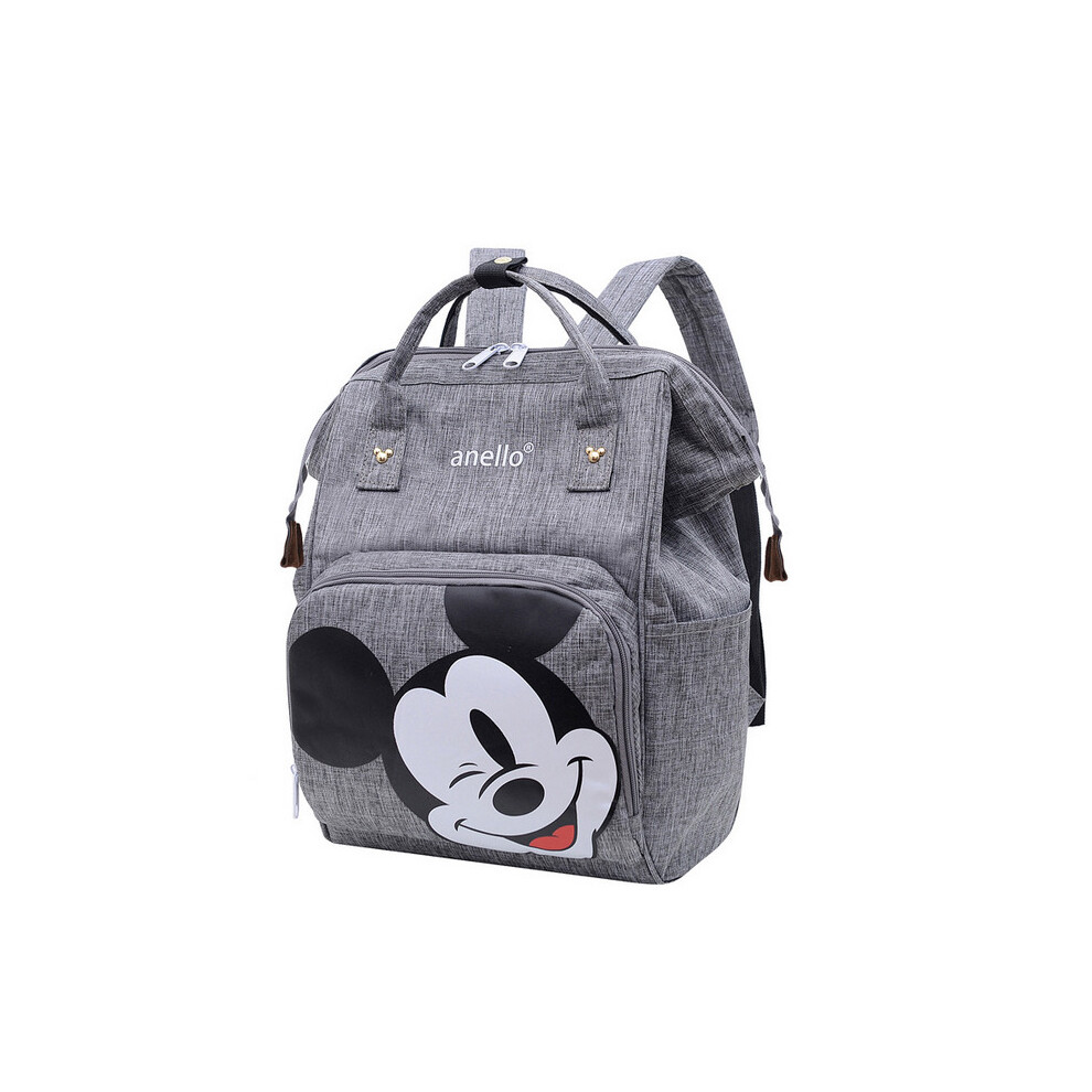 (Grey) Large Mickey Mummy Baby Diaper Nappy Backpack Travel Grey