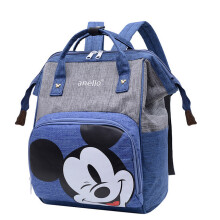 (Grey+Blue) Large Mickey Mummy Baby Diaper Nappy Backpack Travel