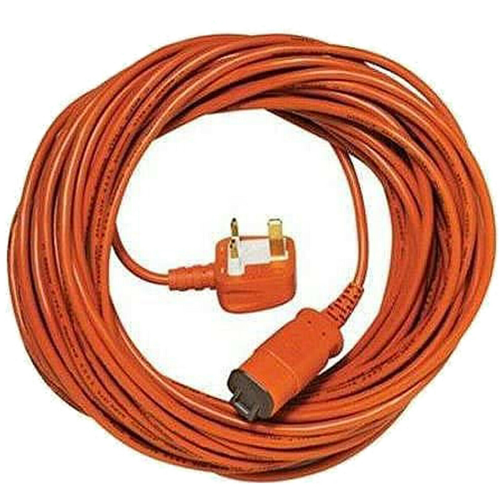 Spares2go Cable For Flymo Lawnmower Bosch Rotak 34 34R 36 36R Hedge Trimmer Metre Lead Plug (15M)