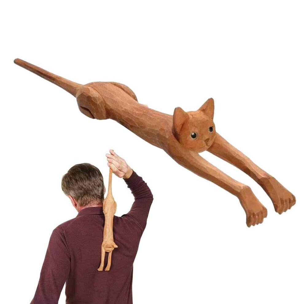 45cm Funny Basswood Cat Back Scratcher, Cat-Shaped Back Scratcher