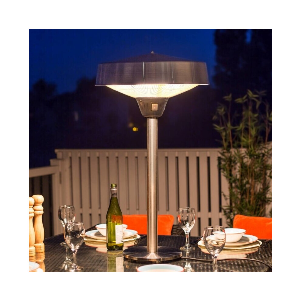 La Hacienda Silver Tabletop Halogen Heater