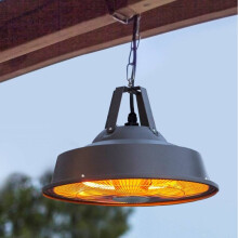 La Hacienda Grey Hanging Infrared Carbon Fibre Heater - 1500W, Energy-Saving Warmth for Instant Comfort