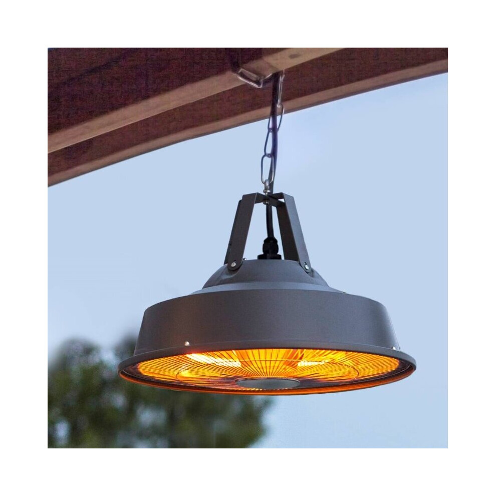 La Hacienda Grey Hanging Infrared Carbon Fibre Heater - 1500W, Energy-Saving Warmth For Instant Comfort Black