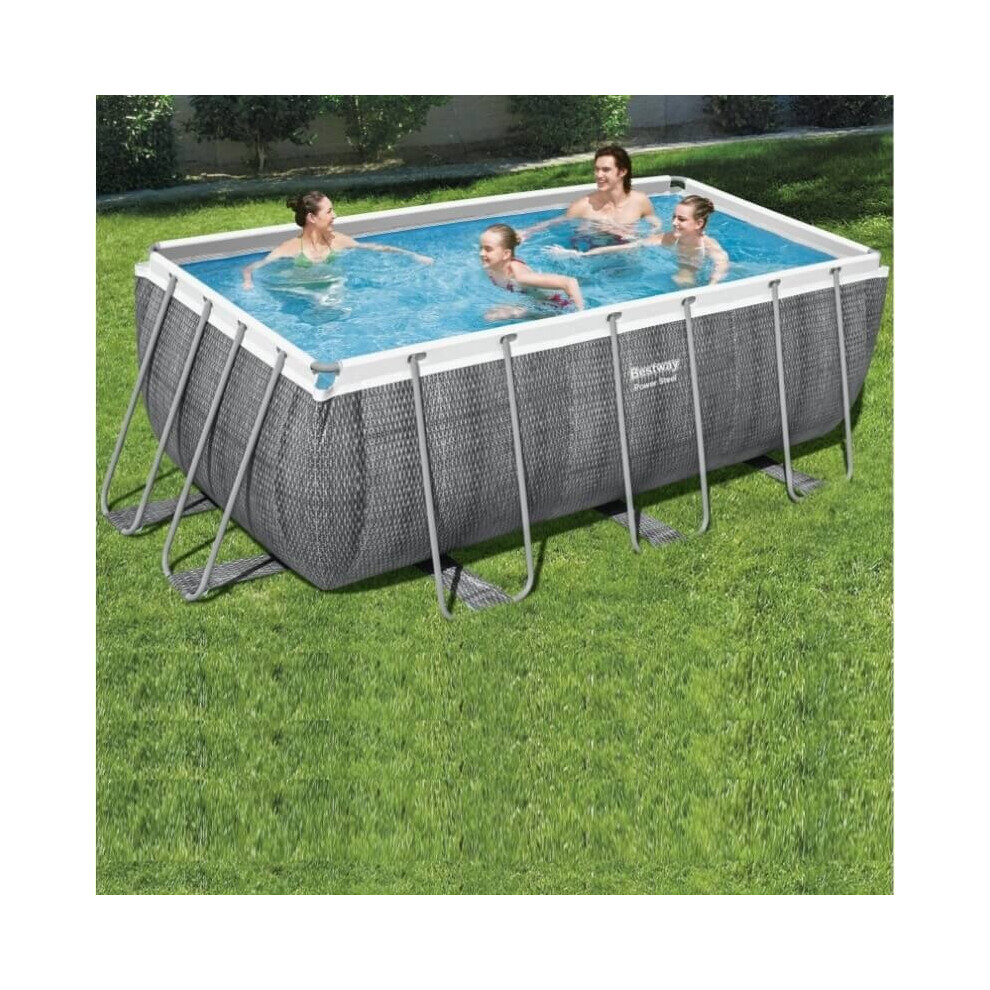 Bestway 13ft 6 x 6ft 7 x 48in Power Steel Rectangular Pool Set