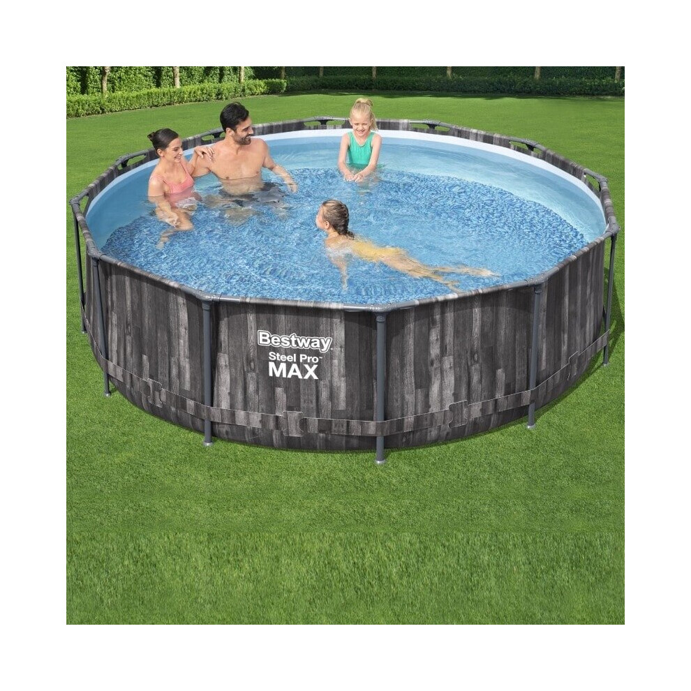 Bestway 12ft x 39.5in Steel Pro MAX Grey Frame Pool Set