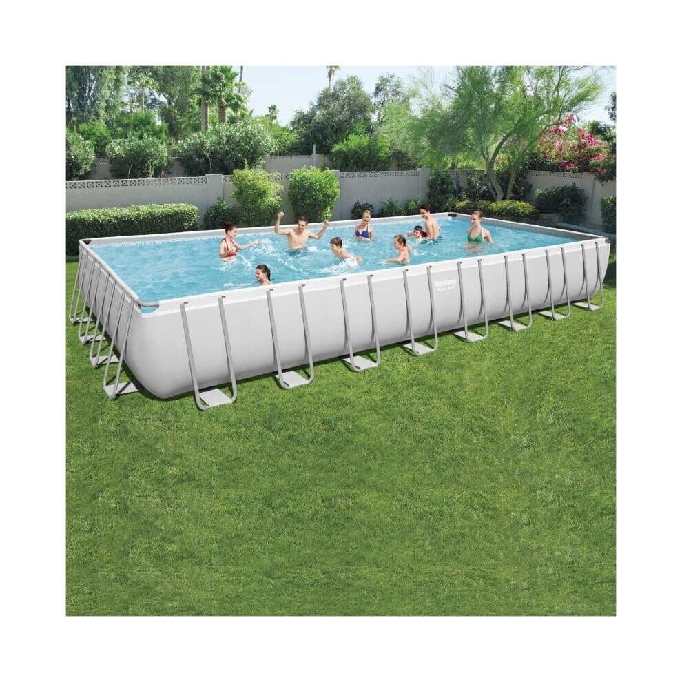 Bestway 31ft 4 x 16ft x 52in Power Steel Rectangular Pool Set