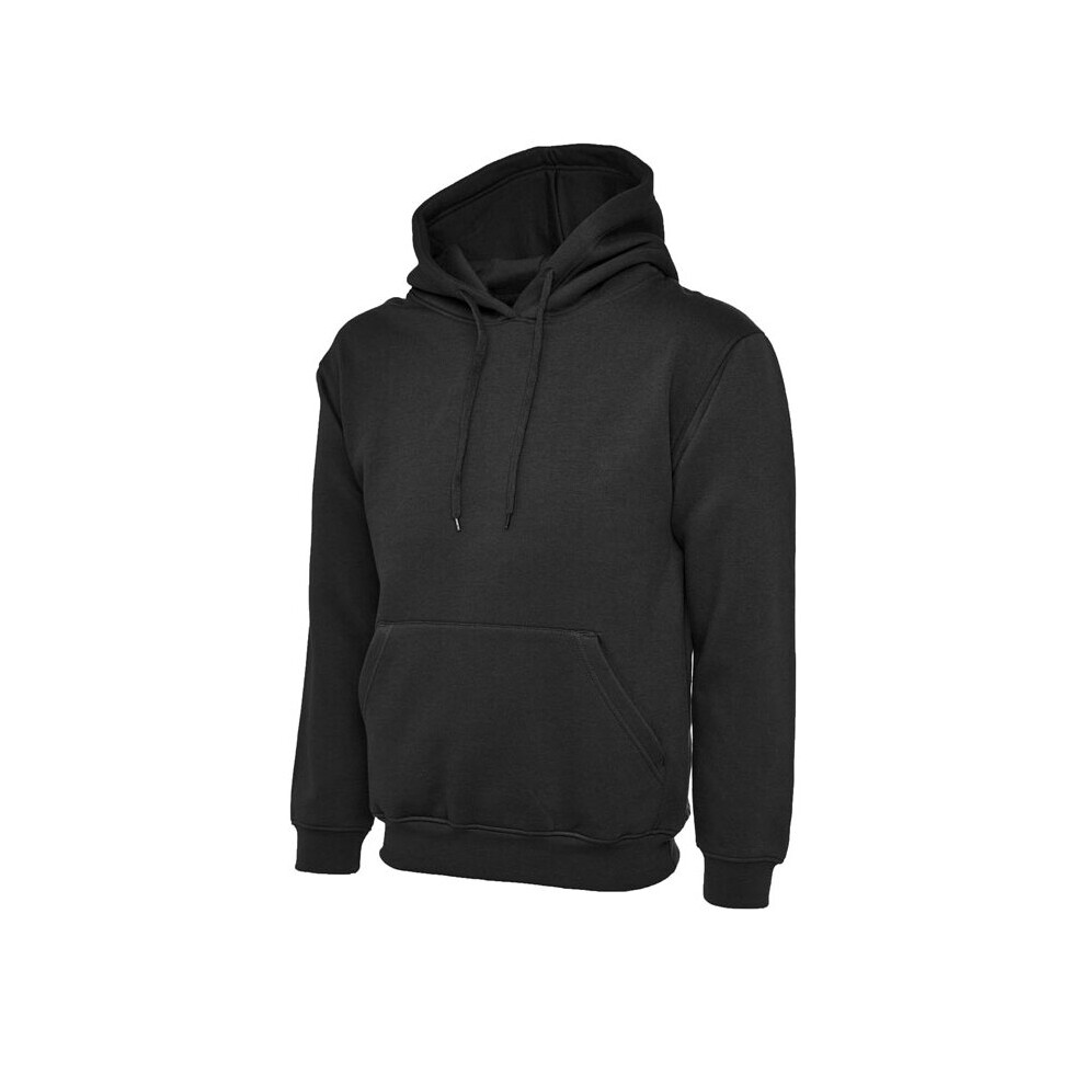 (Black, 6XL) Unisex Pullover Hoodie Classic Hooded Sweatshirt