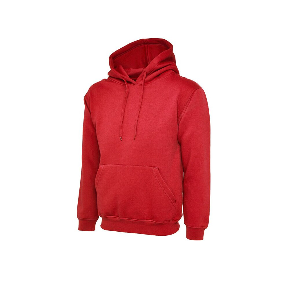 (Red, M) Unisex Pullover Hoodie Classic Hooded Sweatshirt